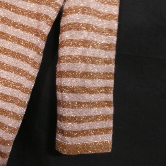 JESSICA | small | Chic Sparkling Beige and Gold Striped Top - Picture 16 of 16